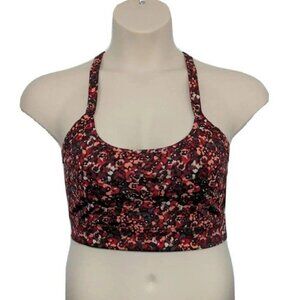 Laundry by Shelli Segal Speckled Floral Sports Bra Multi Color Low Impact Size L